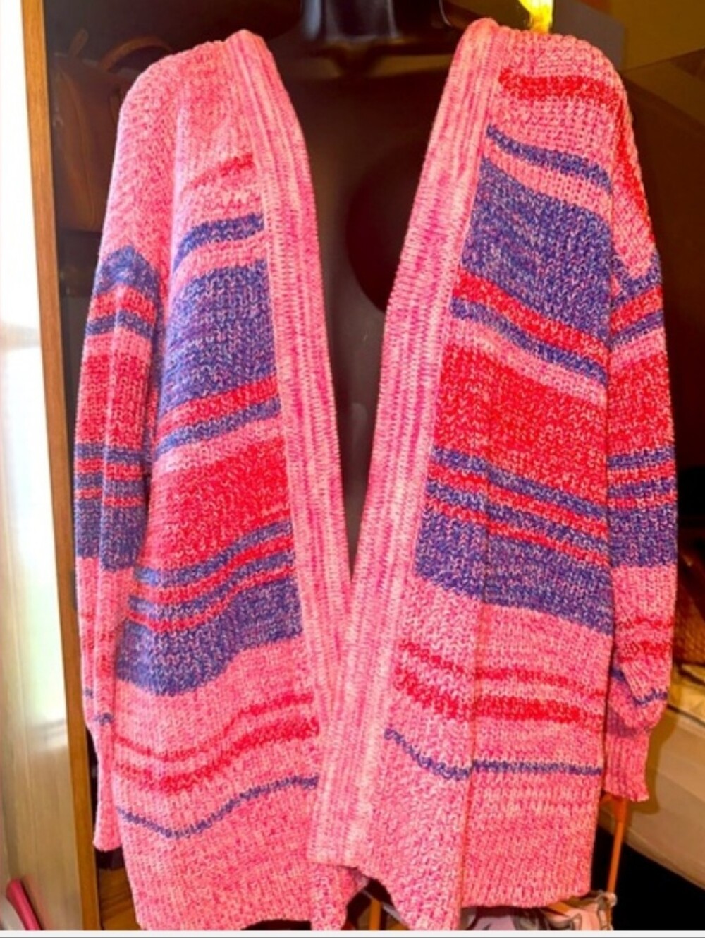 Peace love world pink cardigan